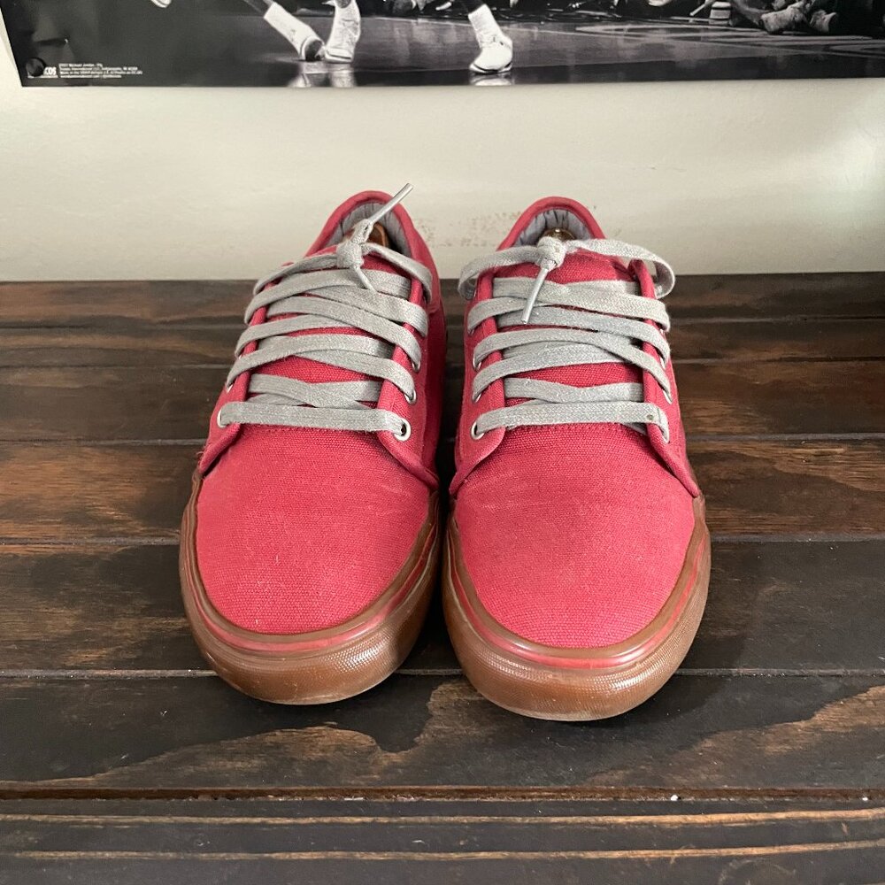 Vans Red Canvas Low‑Top Sneakers | Men’s 10.5 US | Minimal Wear